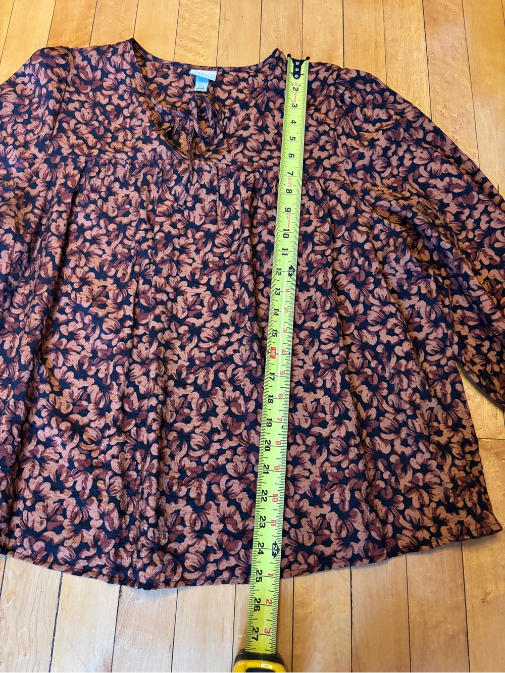 EUC A New Day Floral Tie Front Boho Peasant Blouse | Women’s Plus XXL - Picture 10 of 16